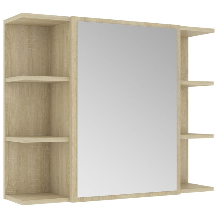 Bad-Spiegelschrank Sonoma-Eiche 80X20,5X64 Cm Holzwerkstoff