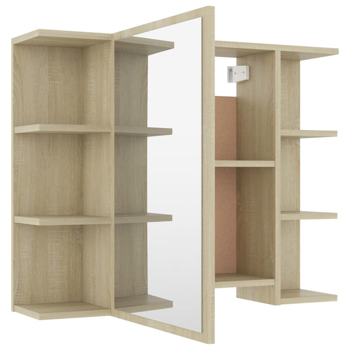 Bad-Spiegelschrank Sonoma-Eiche 80X20,5X64 Cm Holzwerkstoff