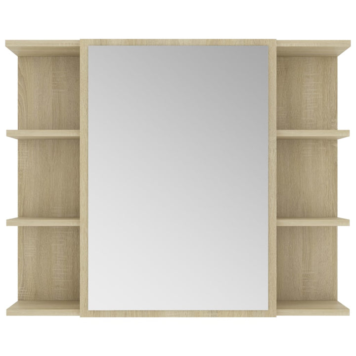 Bad-Spiegelschrank Sonoma-Eiche 80X20,5X64 Cm Holzwerkstoff