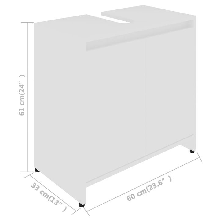 Badezimmerschrank 60X33X61 Cm Holzwerkstoff