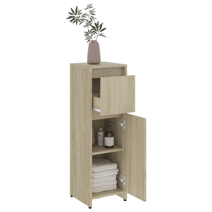 Badezimmerschrank Sonoma-Eiche 30X30X95 Cm Holzwerkstoff