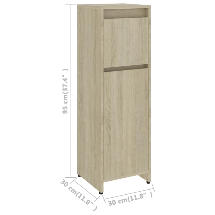 Badezimmerschrank Sonoma-Eiche 30X30X95 Cm Holzwerkstoff