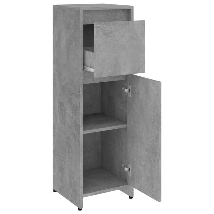 Badezimmerschrank Betongrau 30X30X95 Cm Holzwerkstoff