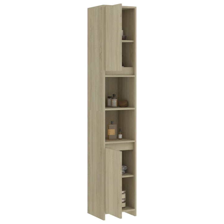 Badezimmerschrank Sonoma-Eiche 30X30X183,5 Cm Holzwerkstoff Sonoma Eiche