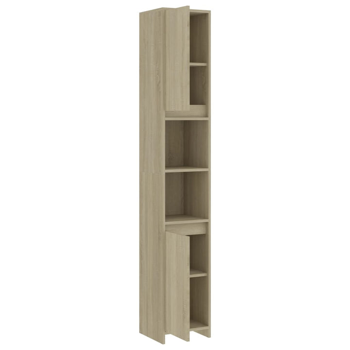 Badezimmerschrank Sonoma-Eiche 30X30X183,5 Cm Holzwerkstoff Sonoma Eiche