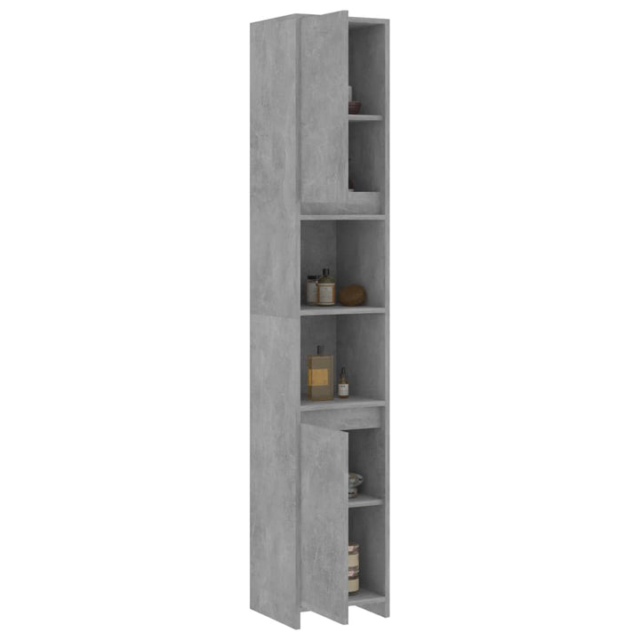 Badezimmerschrank 30X30X183,5 Cm Holzwerkstoff Betongrau