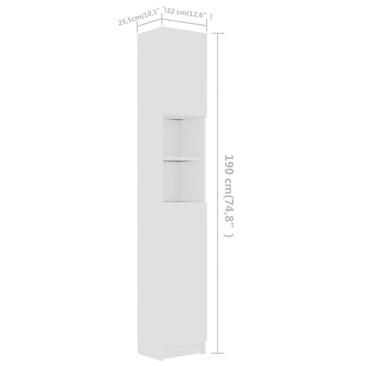 Badezimmerschrank 32×25,5×190 Cm Holzwerkstoff