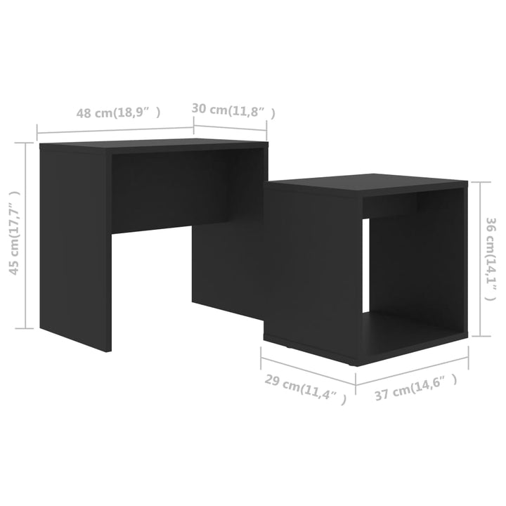 Couchtisch-Set 48X30X45 Cm Holzwerkstoff