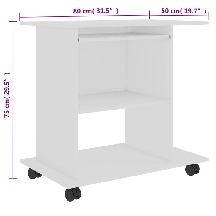 Schreibtisch 80X50X75 Cm Holzwerkstoff