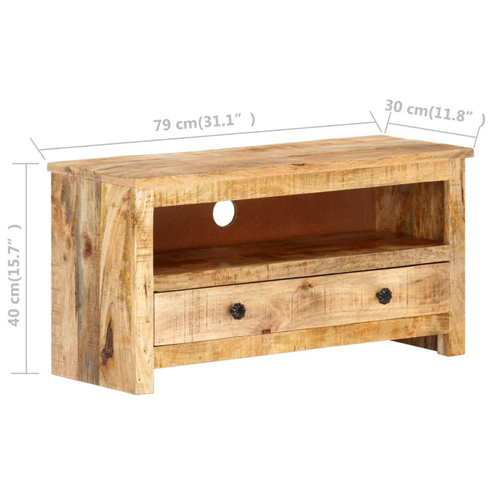 Tv-Schrank 79X30X40 Cm Raues Mangoholz