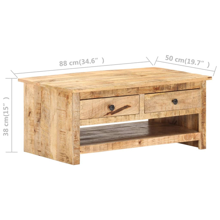 Couchtisch 88X50X38 Cm Raues Mangoholz