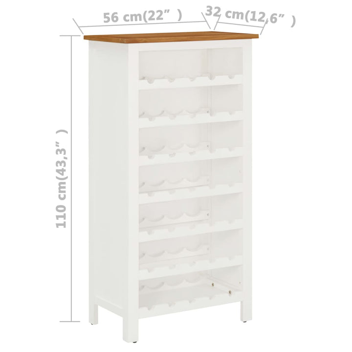 Weinschrank 56X32X110 Cm Massivholz Eiche