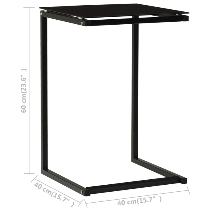 Beistelltisch Schwarz 40X40X60 Cm Hartglas