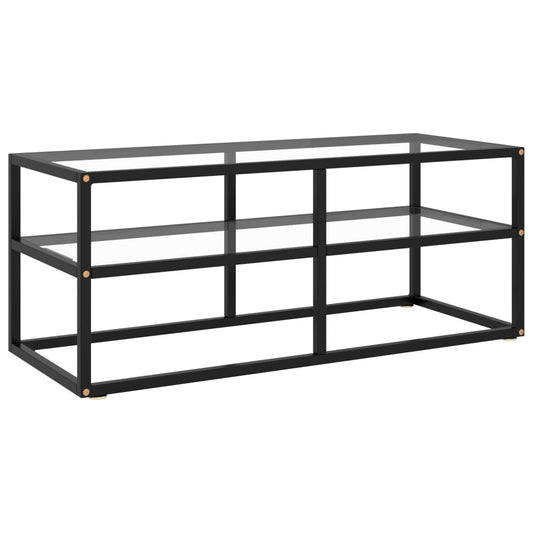 Tv-Schrank Schwarz Mit Hartglas 100X40X40 Cm