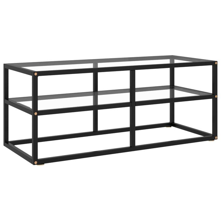 Tv-Schrank Schwarz Mit Hartglas 100X40X40 Cm