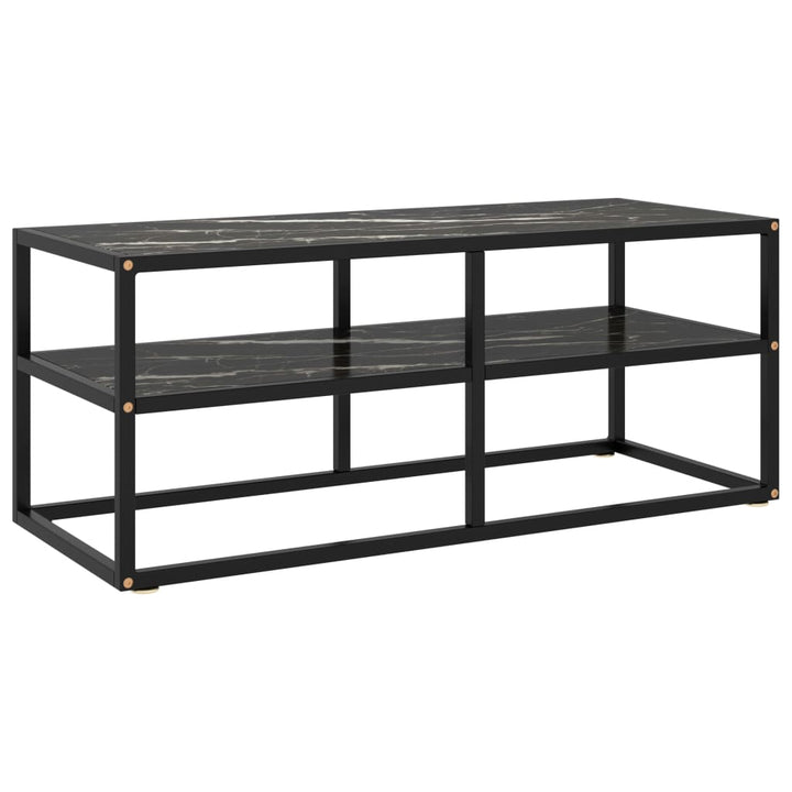 Tv-Schrank Schwarz Mit Hartglas 160X40X40 Cm