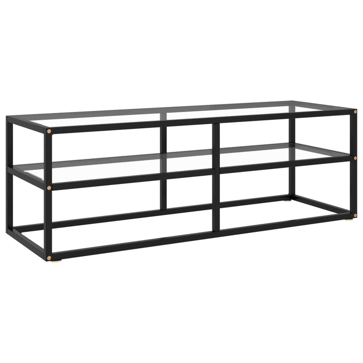 Tv-Schrank Schwarz Mit Hartglas 100X40X40 Cm