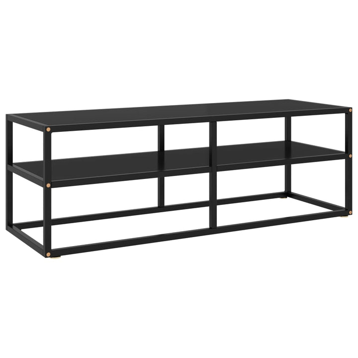 Tv-Schrank Schwarz Mit Hartglas 160X40X40 Cm