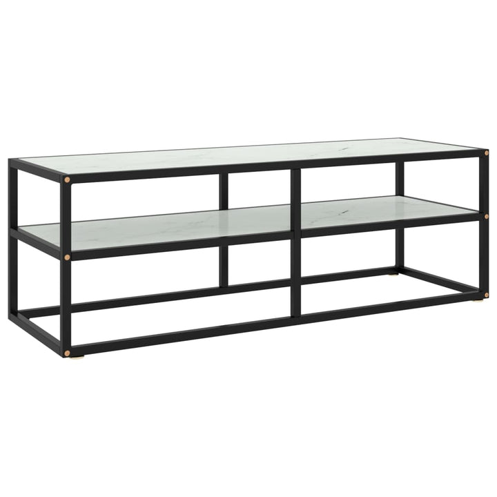 Tv-Schrank Schwarz Mit Hartglas 100X40X40 Cm