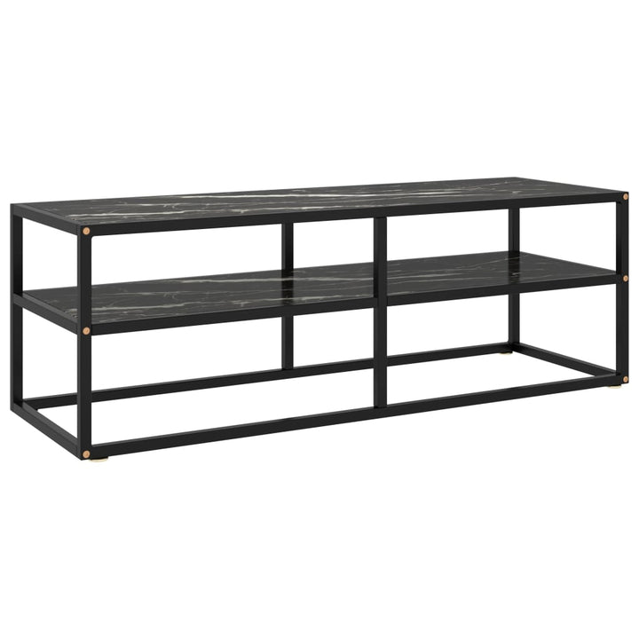 Tv-Schrank Schwarz Mit Hartglas 100X40X40 Cm