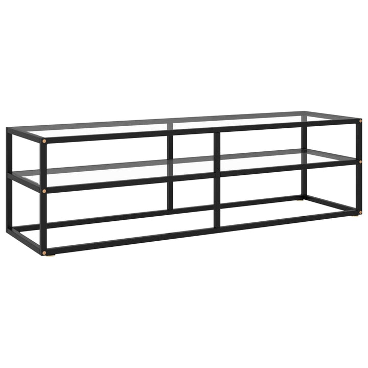 Tv-Schrank Schwarz Mit Hartglas 100X40X40 Cm