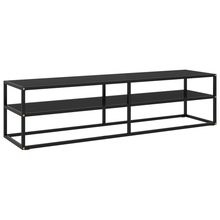 Tv-Schrank Schwarz Mit Hartglas 100X40X40 Cm