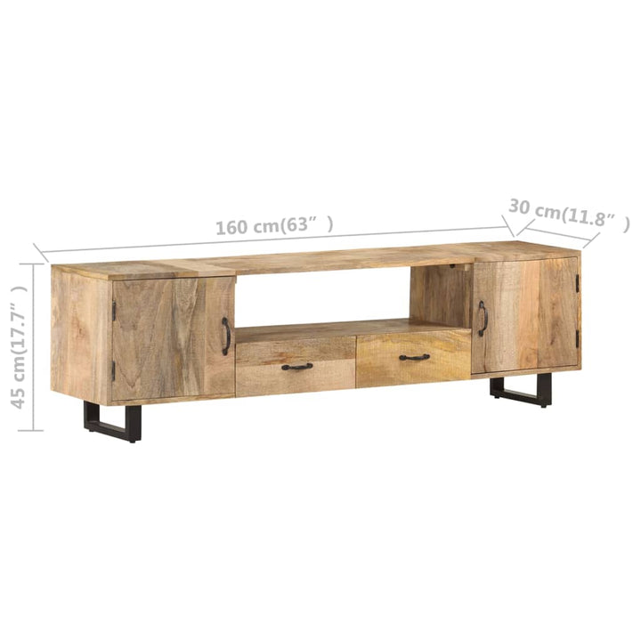 Tv-Schrank 160X30X45 Cm Massivholz Mango