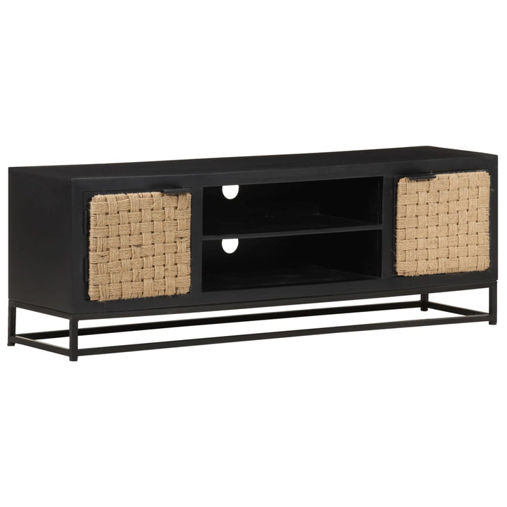 Tv-Schrank 120X30X40 Cm Massivholz Mango Schwarz