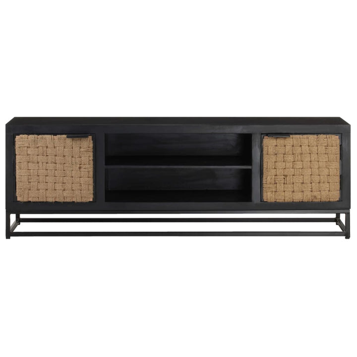 Tv-Schrank 120X30X40 Cm Massivholz Mango Schwarz