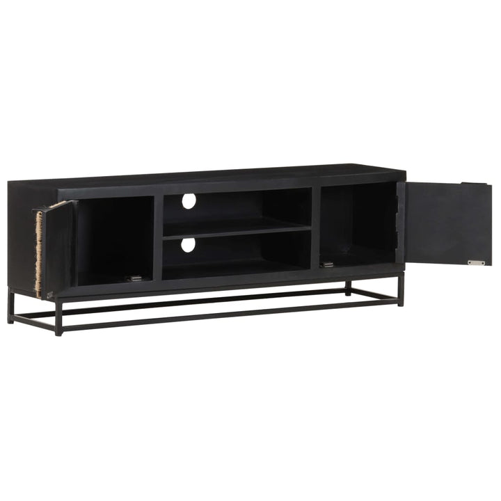 Tv-Schrank 120X30X40 Cm Massivholz Mango Schwarz