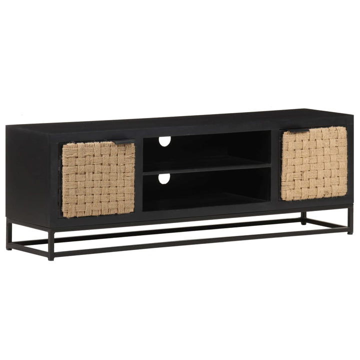 Tv-Schrank 120X30X40 Cm Massivholz Mango Schwarz