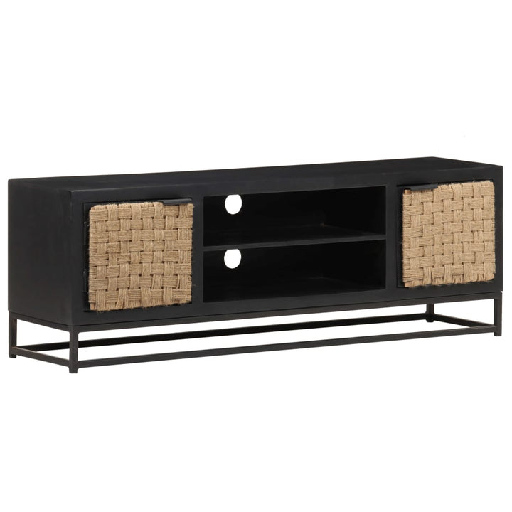 Tv-Schrank 120X30X40 Cm Massivholz Mango Schwarz