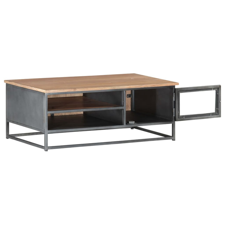 Couchtisch Grau 90X50X35 Cm Massivholz Akazie