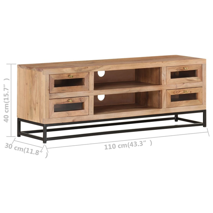 Tv-Schrank 110X30X40 Cm Akazie Massivholz