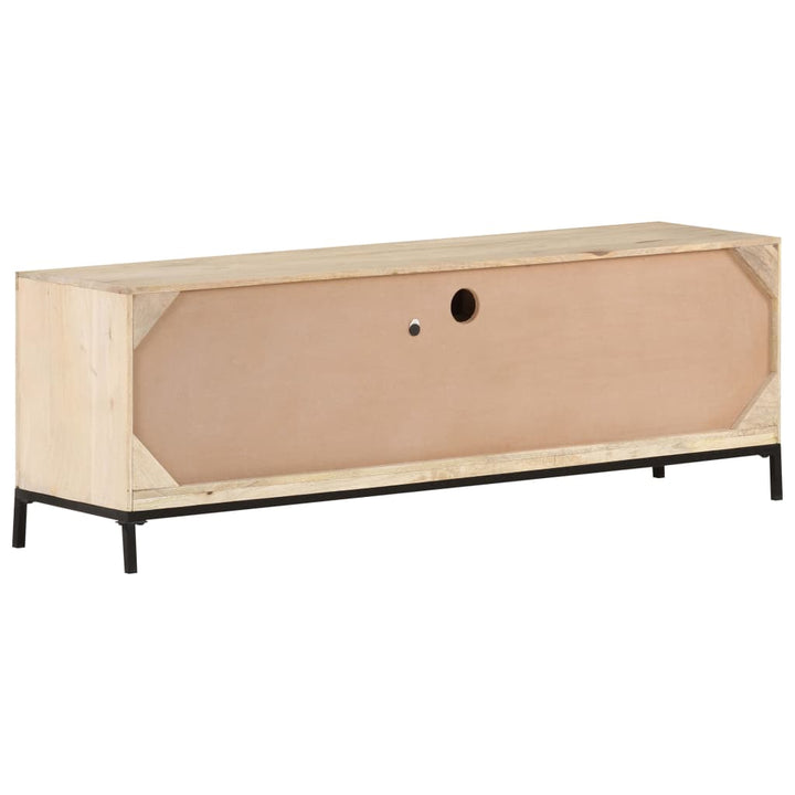 Tv-Schrank 120X30X40 Cm Mango Massivholz Und Rohrgeflecht