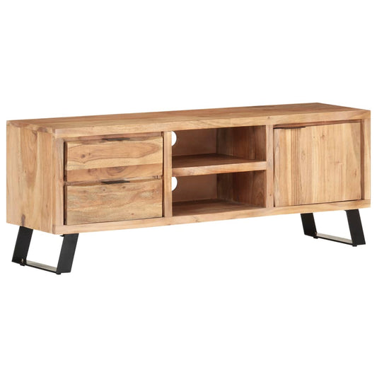 Tv-Schrank 120X30X42 Cm Akazie Massivholz Mit Naturkanten