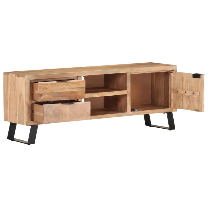 Tv-Schrank 120X30X42 Cm Akazie Massivholz Mit Naturkanten