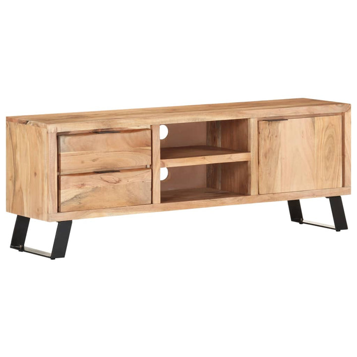 Tv-Schrank 120X30X42 Cm Akazie Massivholz Mit Naturkanten