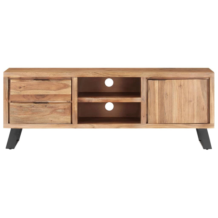 Tv-Schrank 120X30X42 Cm Akazie Massivholz Mit Naturkanten