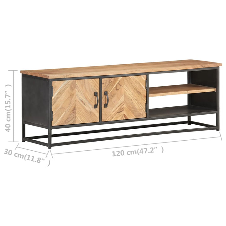 Tv-Schrank 120X30X40 Cm Massivholz Akazie Blau