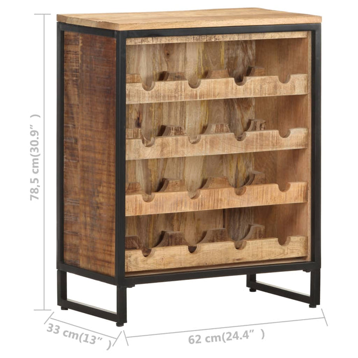 Weinschrank 62X33X78,5 Cm Raues Mangoholz