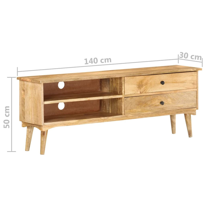 Tv-Schrank 140X30X50 Cm Massivholz Mango