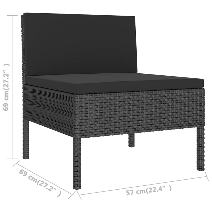 Gartenstühle 3 Stk. Mit Auflagen Poly Rattan