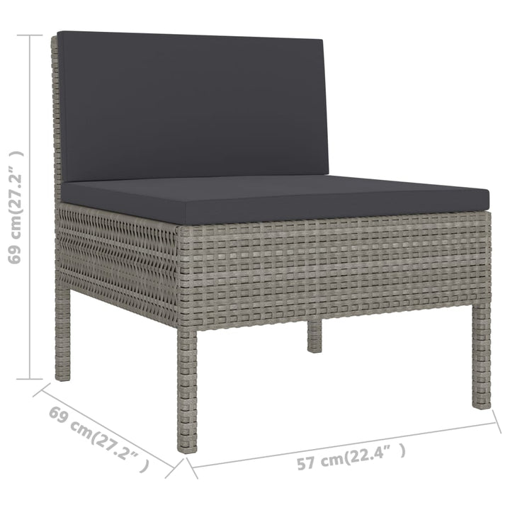 Gartenstühle 3 Stk. Mit Auflagen Poly Rattan