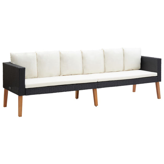 -Gartensofa Mit Auflagen Poly Rattan