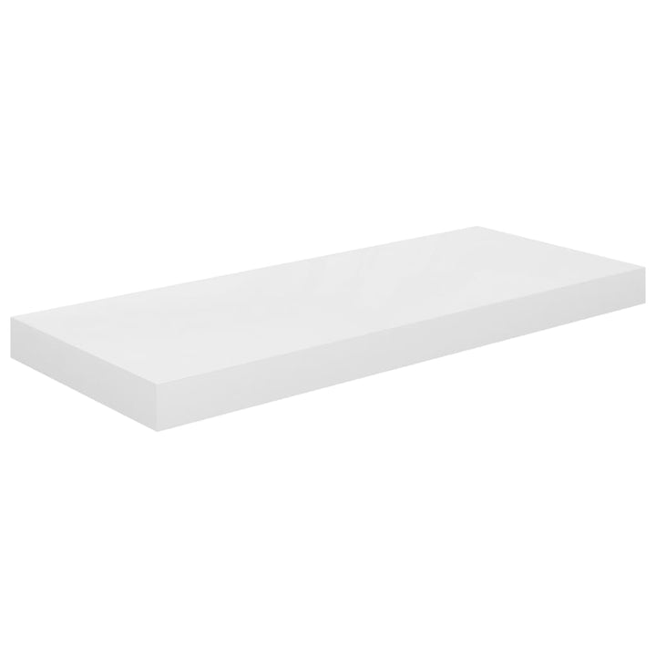 Schweberegale 2 Stk. 60X23,5X3,8 Cm Mdf Hochglanz-Weiß