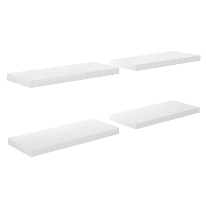 Schweberegale 4 Stk. 60X23,5X3,8 Cm Mdf Hochglanz-Weiß