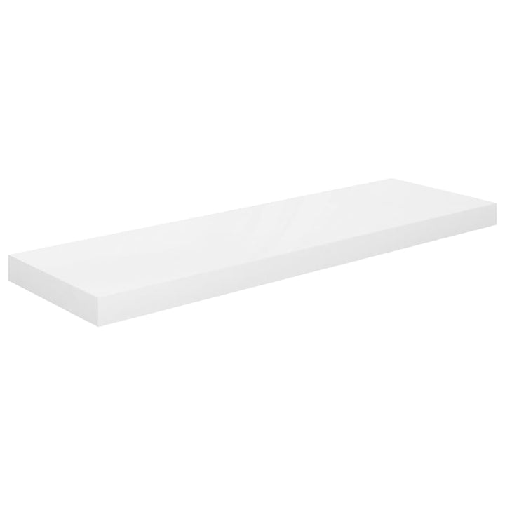 Schweberegale 2 Stk. 80X23,5X3,8 Cm Mdf Hochglanz-Weiß