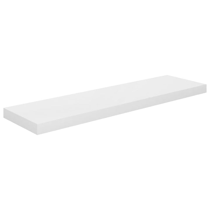 Schweberegale 2 Stk. 90X23,5X3,8 Cm Mdf Hochglanz-Weiß