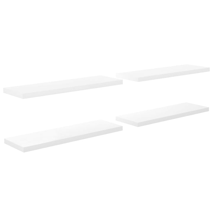 Schweberegale 4 Stk. 120X23,5X3,8 Cm Mdf Hochglanz-Weiß